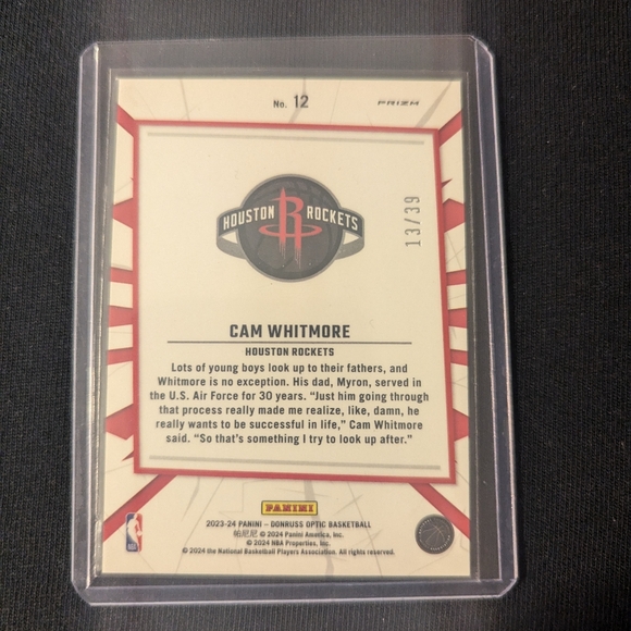 Rookie Cam Whitmore #13/39 - Picture 2 of 2